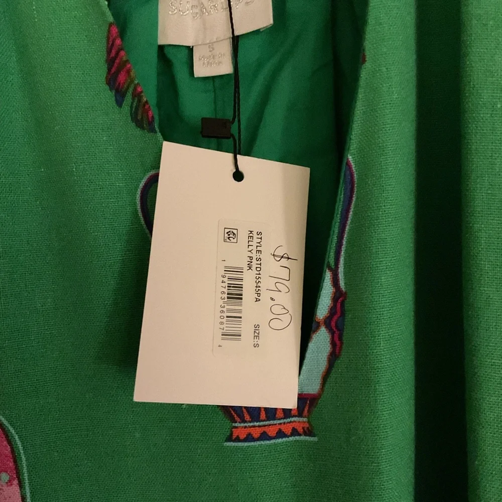NWT Sugarlips Kelly Green Tropical Palm Print Lined Maxi Dress – Size Small